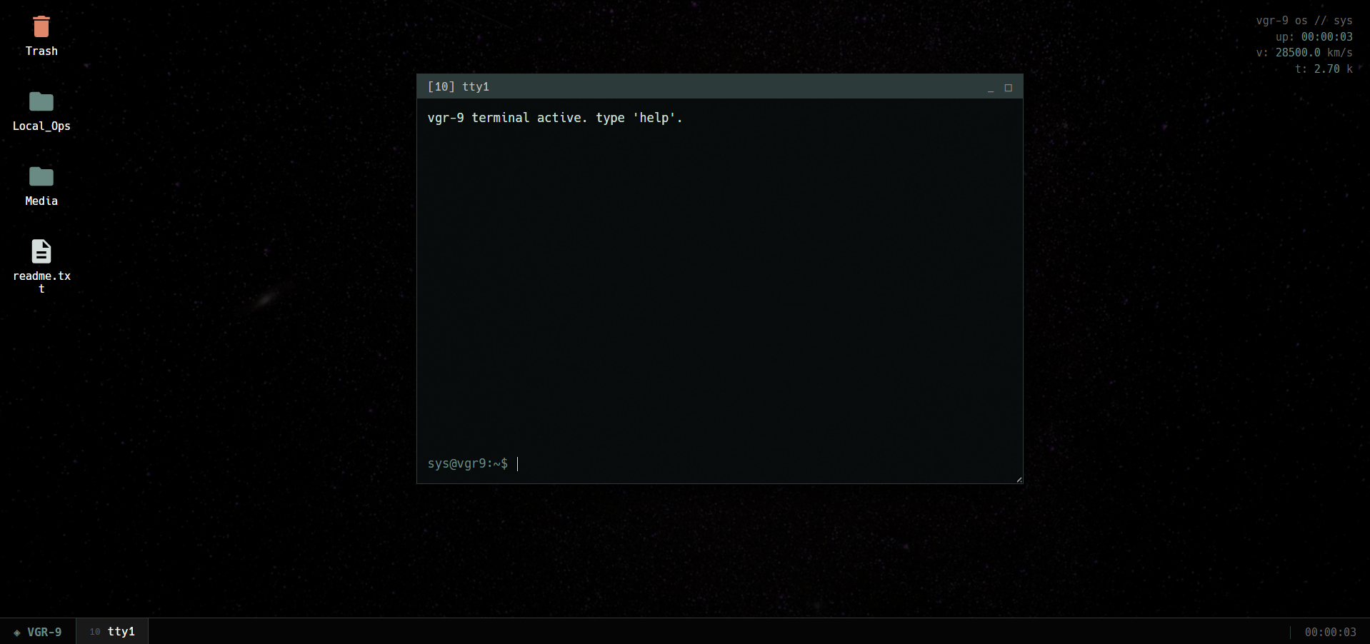 VoyagerOS desktop interface