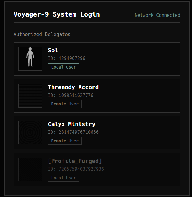 VoyagerOS login